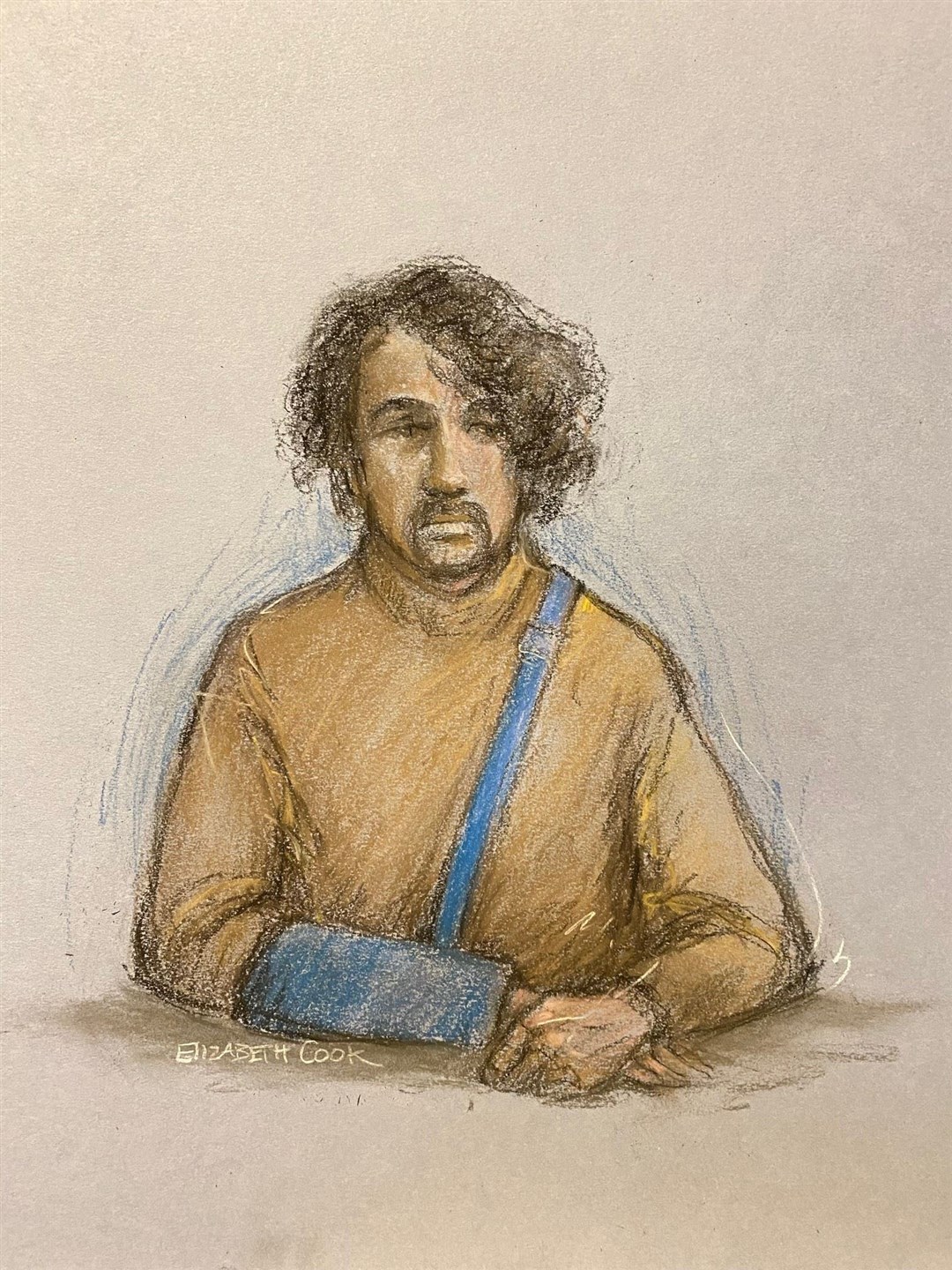 Court artists sketch of Louis De Zoysa, who is accused of murder (Elizabeth Cook/PA)