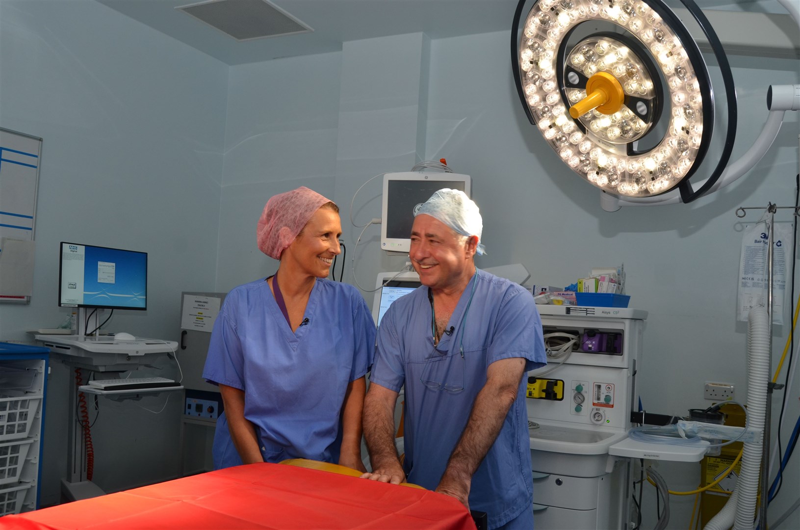 Lead surgeons Isabel Quiroga and Richard Smith performed the UK’s first womb transplant on Mrs Davidson in 2023 (Womb Transplant UK/PA)