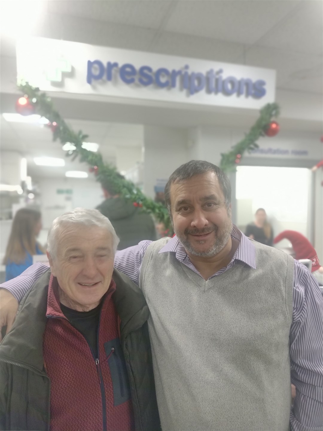 CONTINUITY: John Allen (left) ran the pharmacy from 1970 until 2005 before leasing the business to Boots. Now Sanjay (right) has bought taken over the business and bought the premises from John.