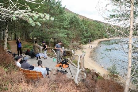 The cast and crew on location in the strath