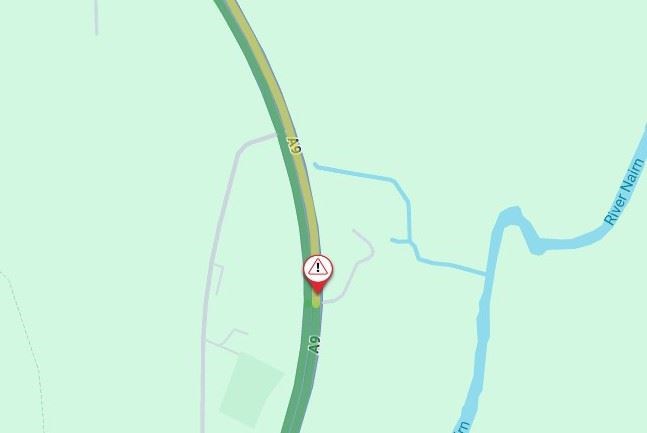 Map showing traffic build-up