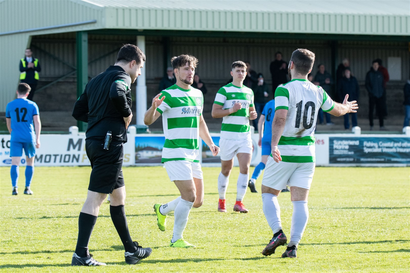 Sam Urquhart's penalty made it 4-0 to Buckie. Picture: Daniel Forsyth.