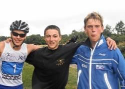 Making an impression at the British Rollerskiing Championships in London were, from left to right, Scott Dixon, Robert Sircus and Calum Irvine, all of CBNSC, with Irvine claiming the senior men’s championship title.
