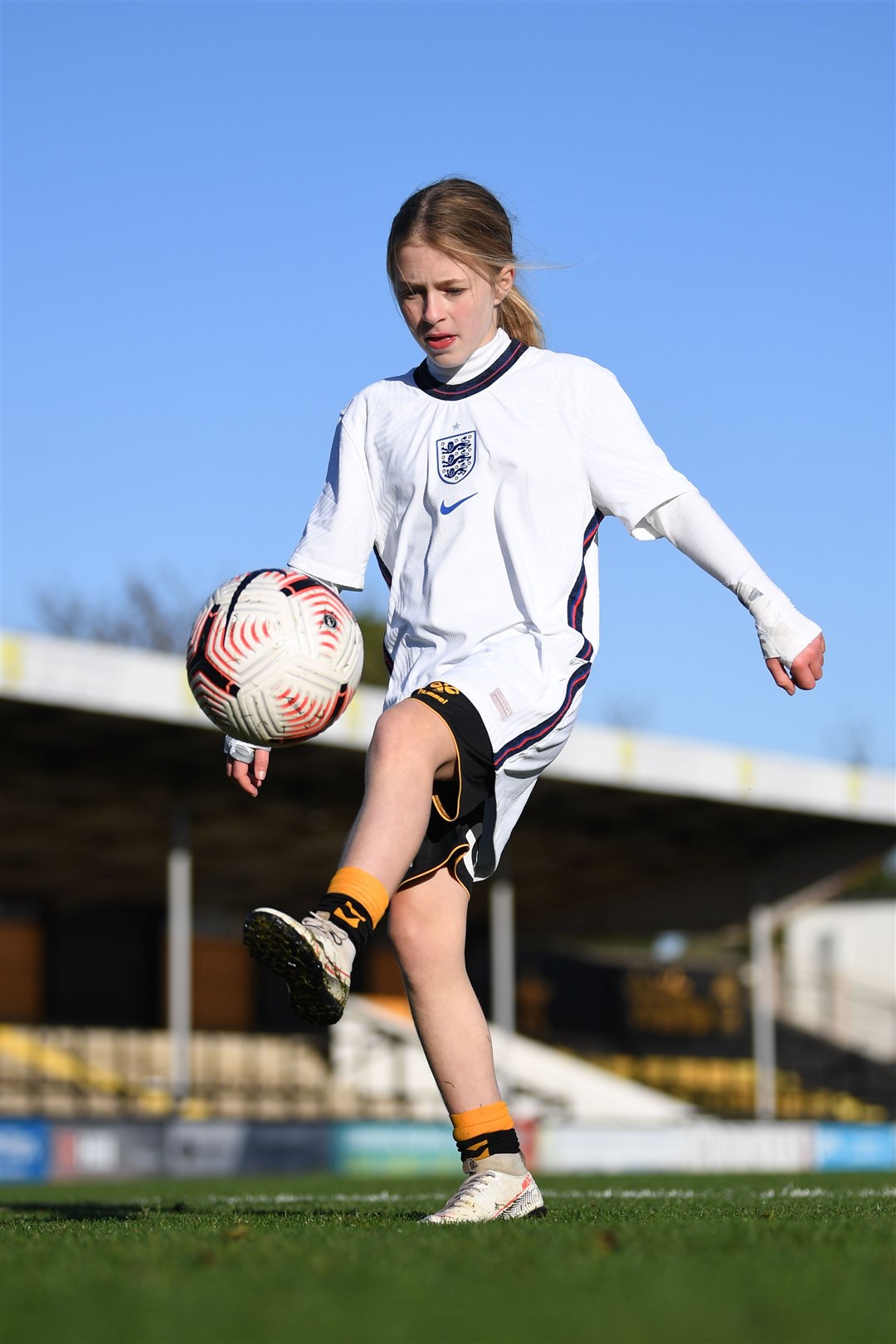 Imogen Papworth-Heidel’s keepy-uppies challenge has raised more than £10,800 for nine different charities (Joe Giddens/PA)