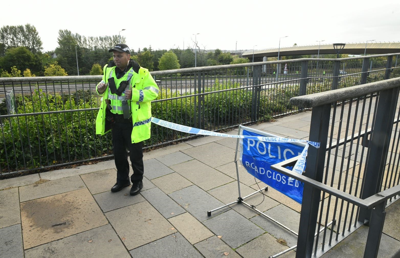 The scene of the incident at the Golden Bridge that closed the A9 in both directions on Thursday morning.