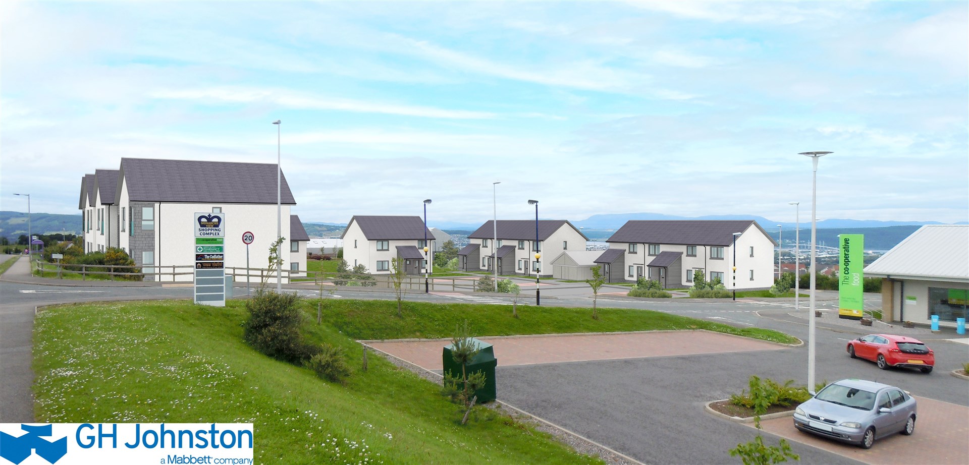 The proposed flats at Milton of Leys just off the A9 south of Inverness.