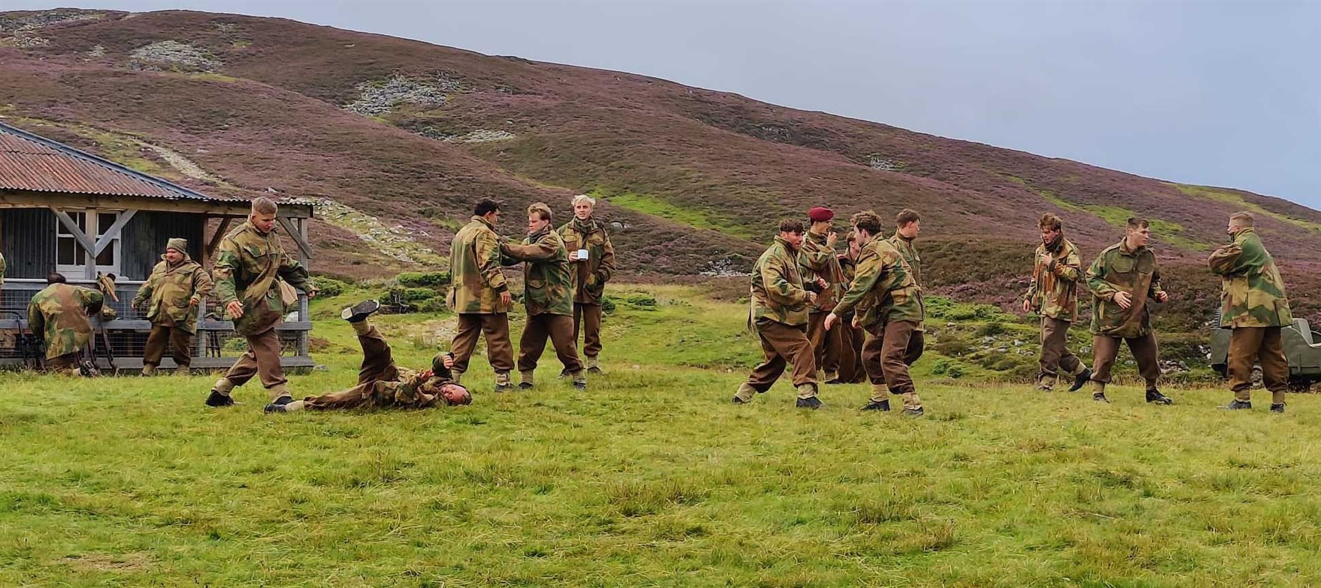 Hand to hand combat out in the remote hills.