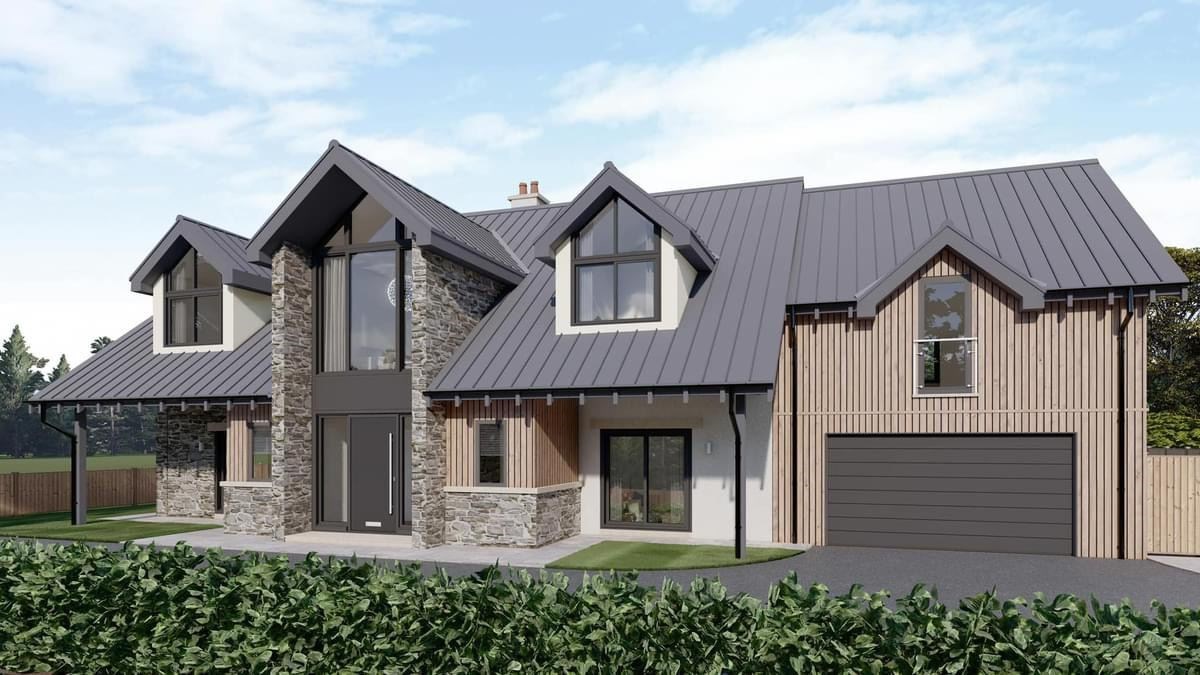 An impression of the house which has planning consent for the site by the Spey Valley Golf Course.