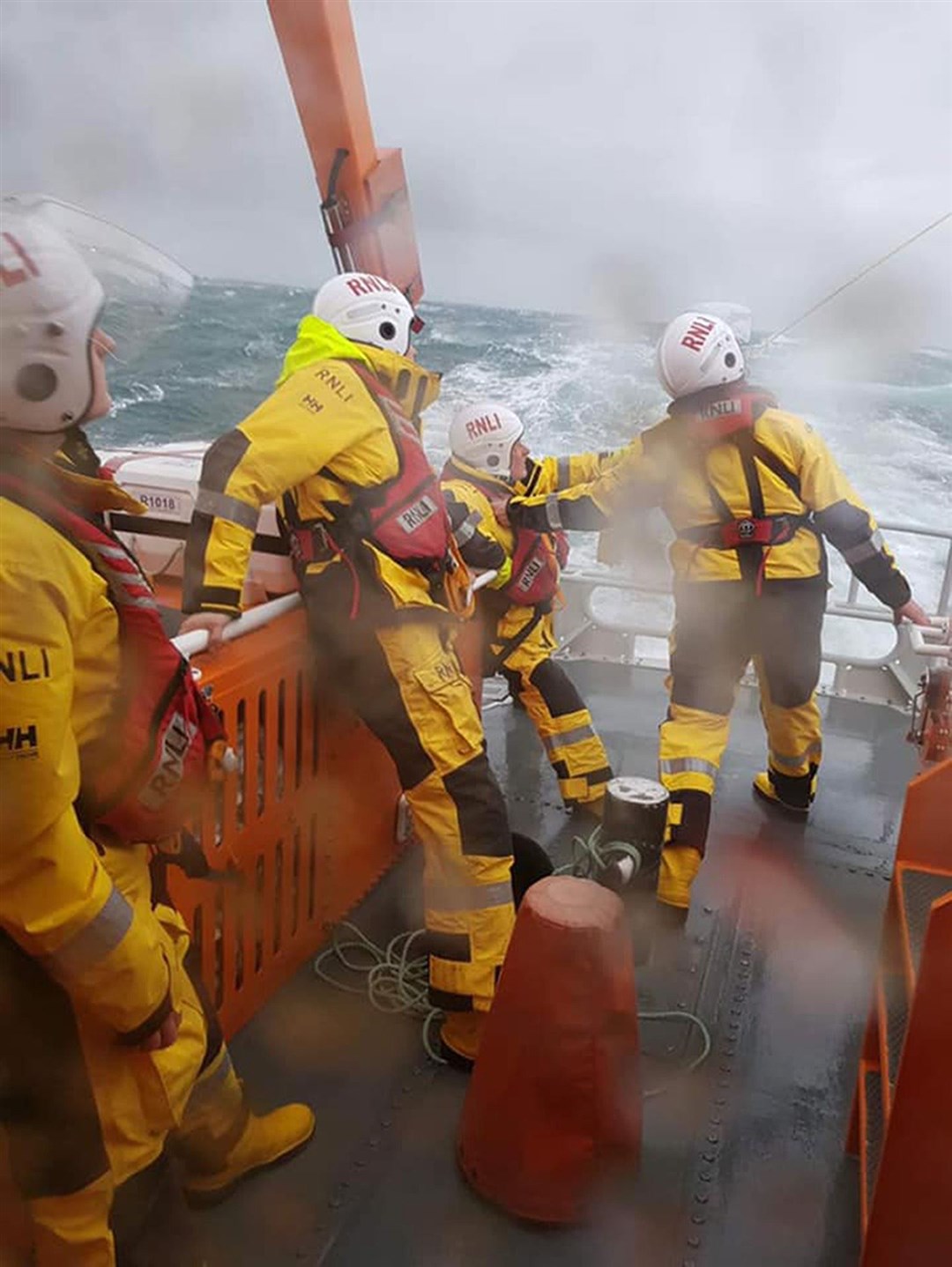 The Lochinver RNLI lifeboat during the rescue of a fishing vessel (Lochinver RNLI/PA)