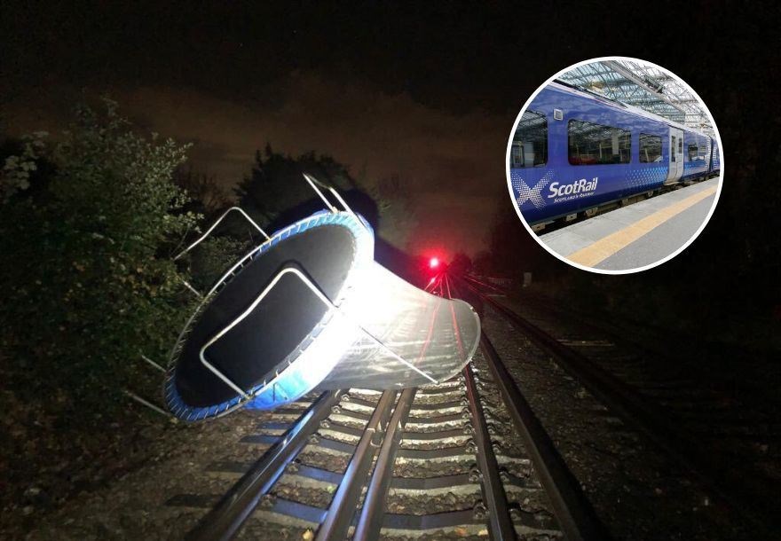 Storm debris on the tracks, as photographed by Network Rail staff