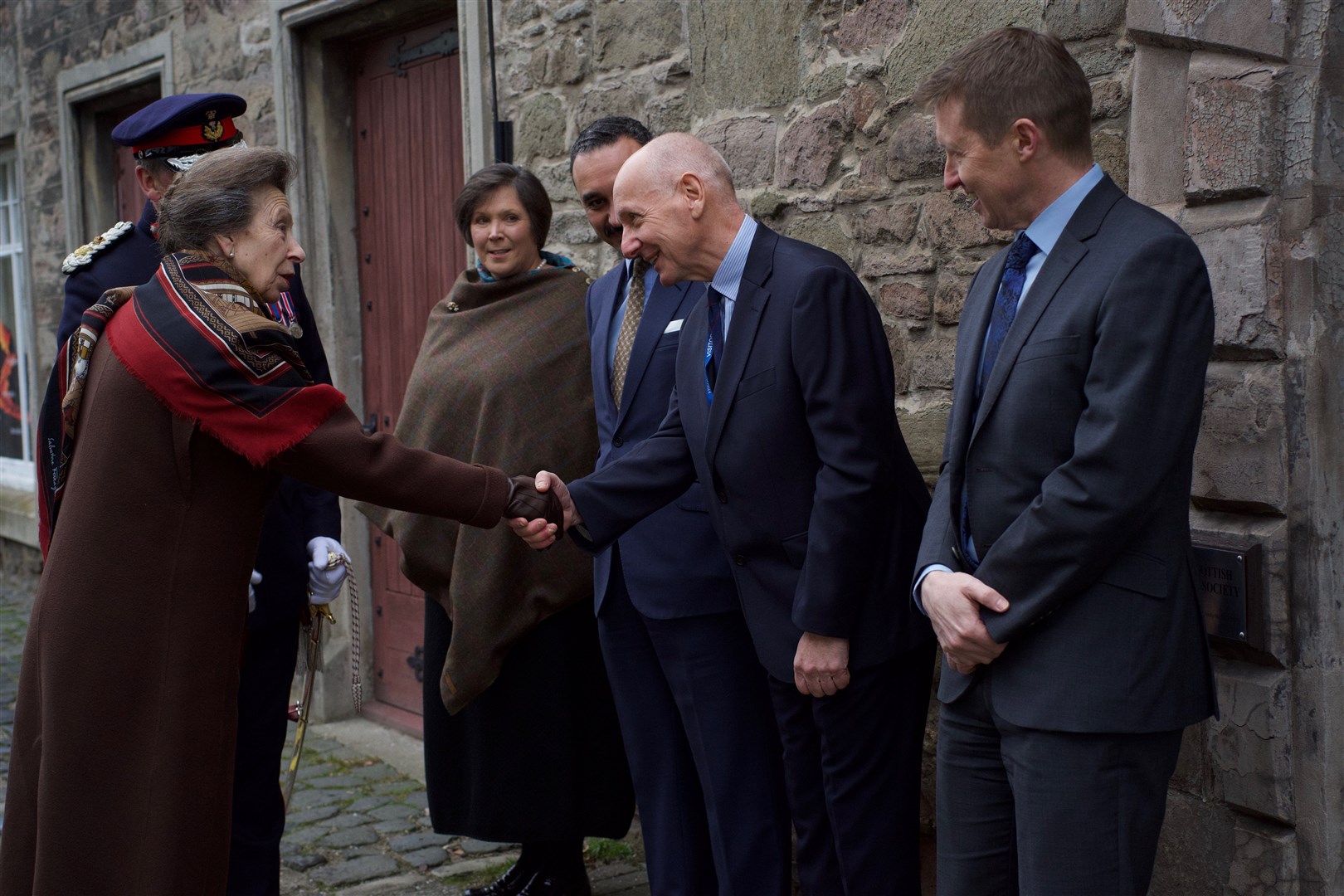 HRH The Princess Royal is greeted at RSGS in Perth yesterday