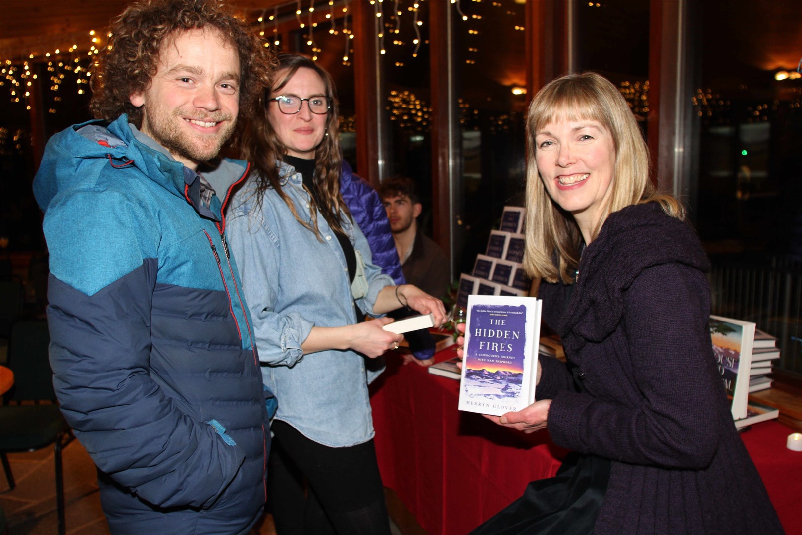 Merryn greets Megan and Alexander Chapman-Campbell to Loch Insh Outdoor Centre's 'Dome' for the launch