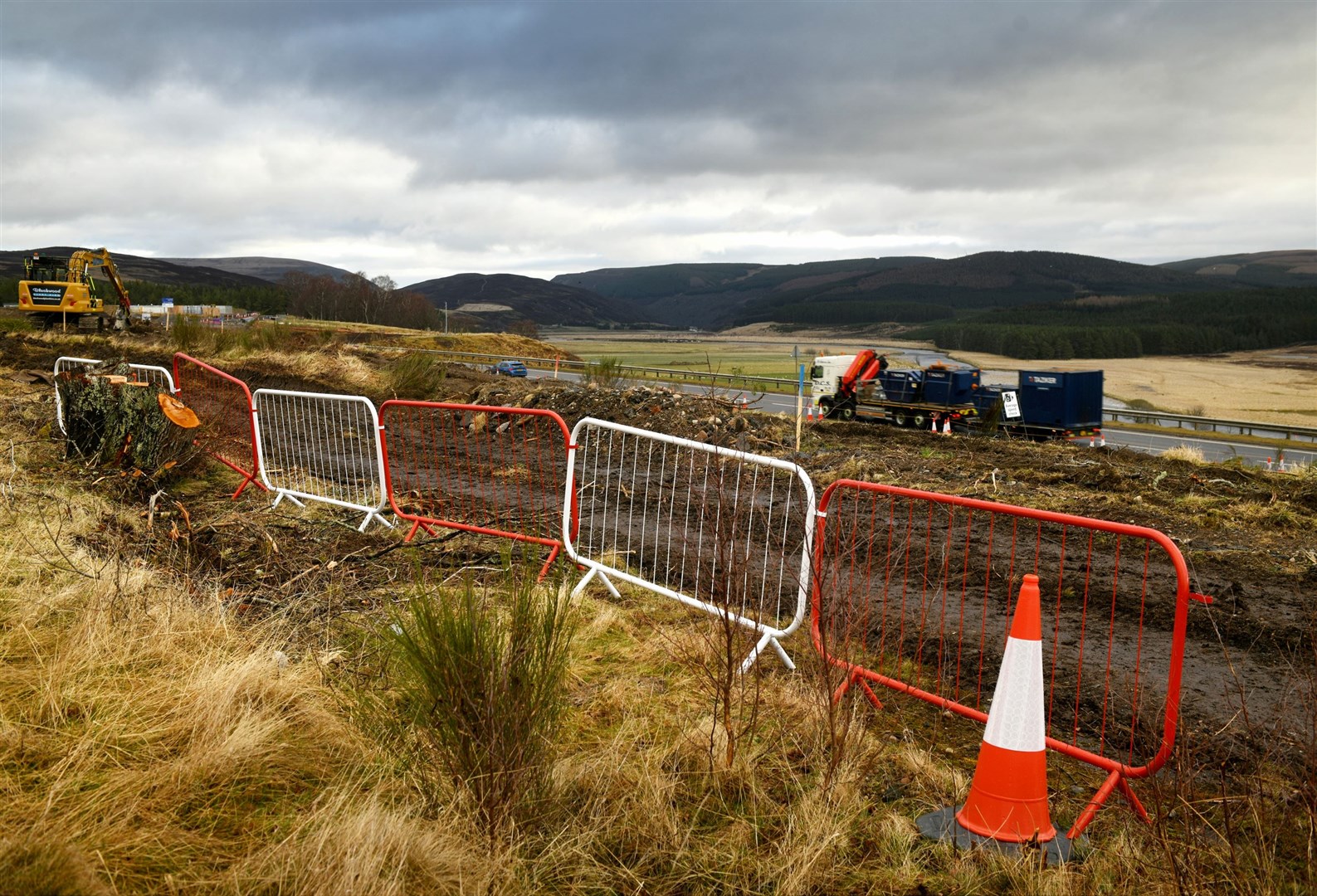 Fenced off area between Tomatin junction and Invereen. Picture: James Mackenzie