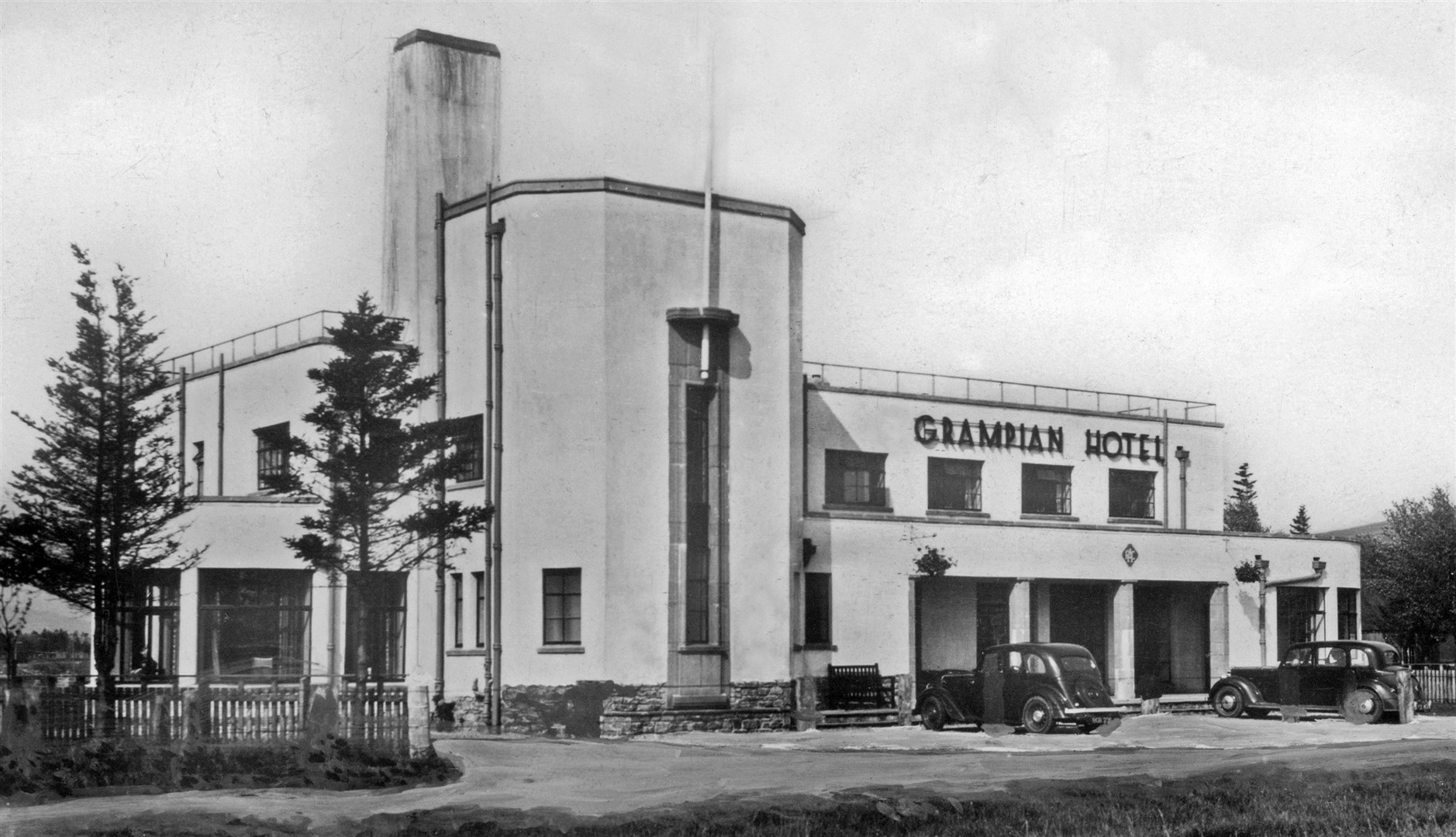 The former Art Deco Grampian Hotel in Dalwhinnie. Professor Bruce Peter would be grateful for any further information.