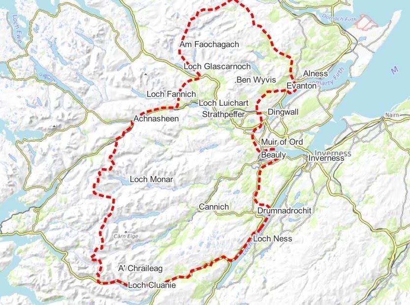 The proposed boundary of the national park.