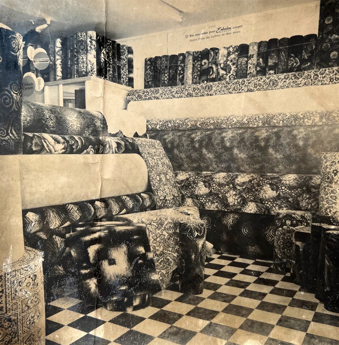 Inside the Castle Street showroom in the 1970s.