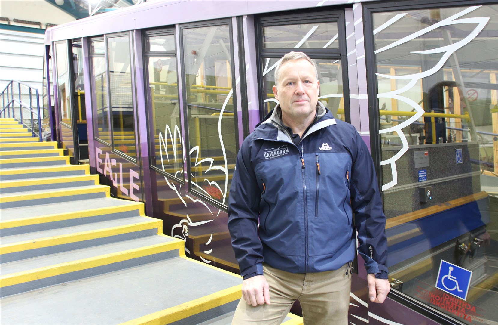 CMSL interim chief executive Tim Hurst in the Base Station with the funicular.