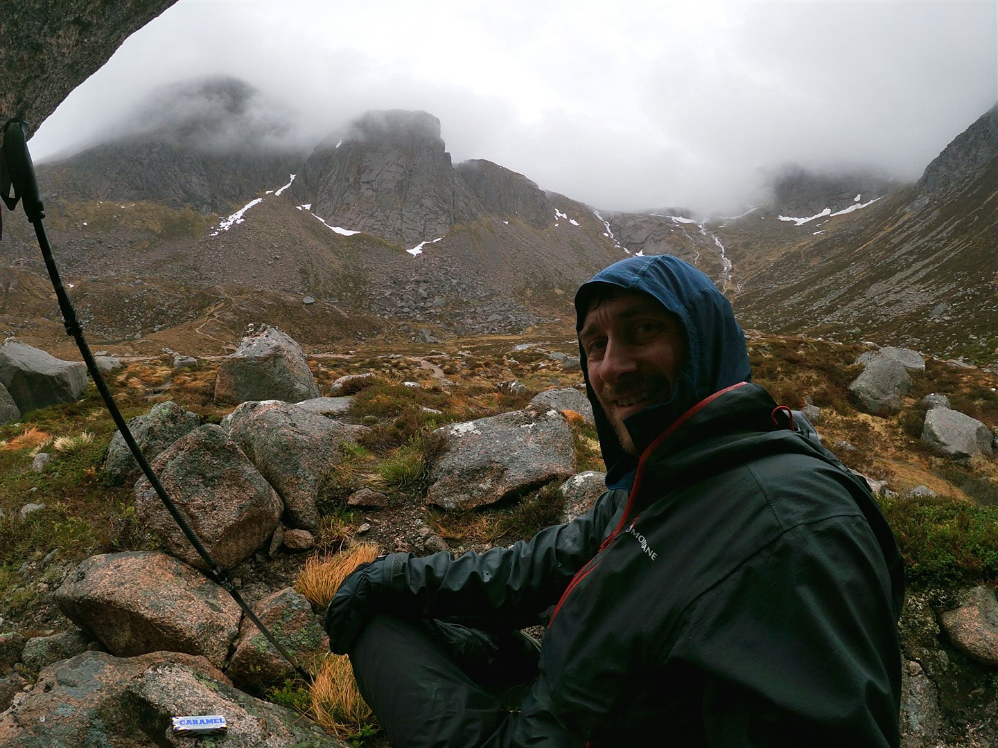 The Strathy's Active Outdoors editor John Davidson with a view to the Shelter Stone Crag.