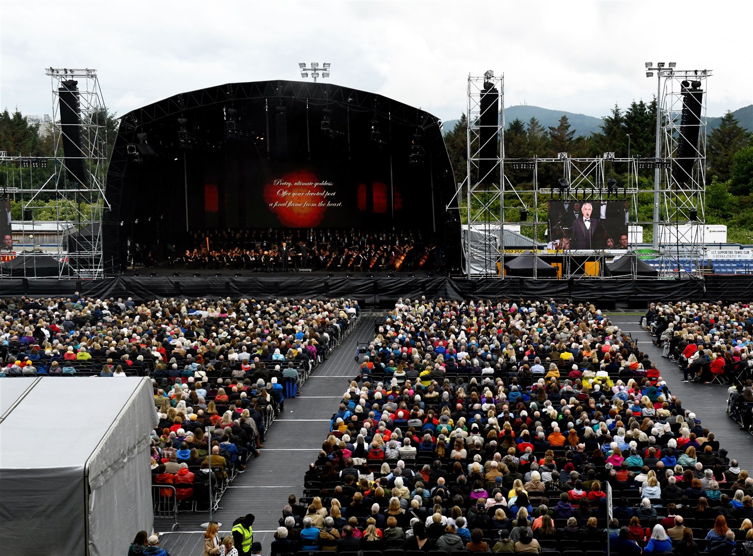 Looking out over the crowd to the stage. Picture: James Mackenzie