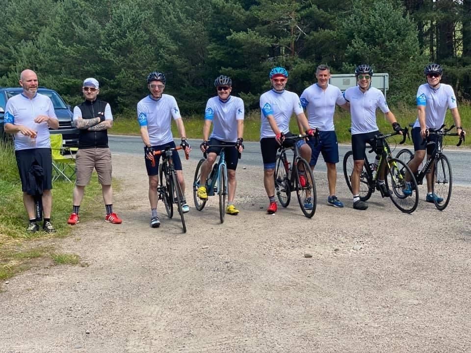 Meet the team who are cycling today from Cumbernauld to Glenmore in memory of Mike Gillespie