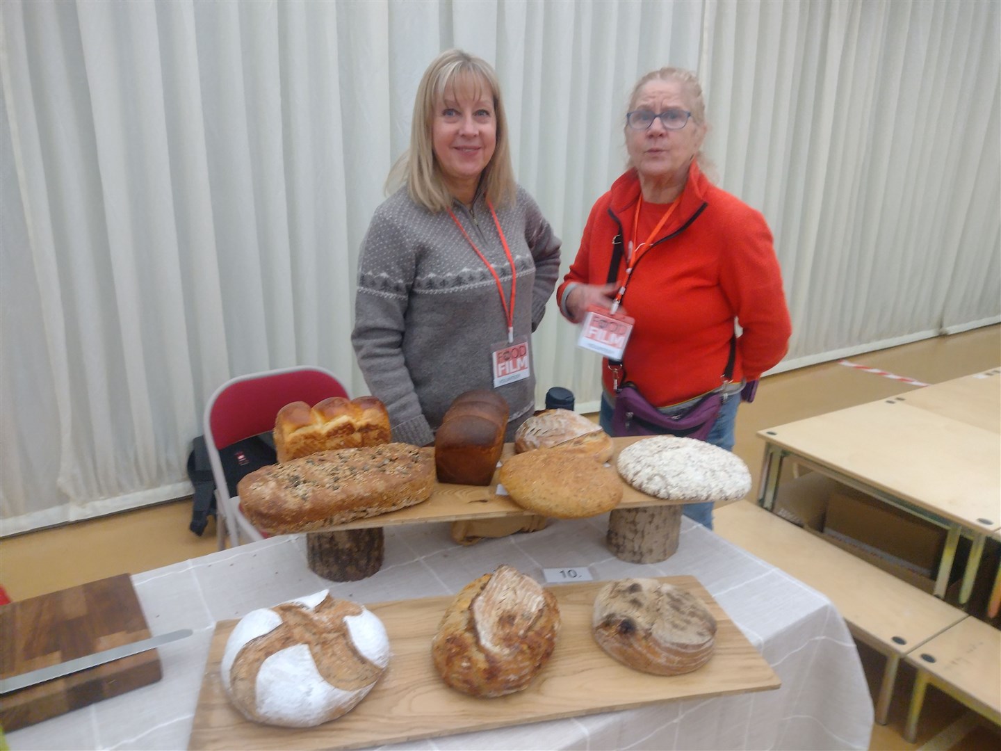 WELL BREAD LADIES: Gail Macpherson (left) and Liz Duncan were bowled over by the quality of the bread which was baked on Saturday morning for the competition.