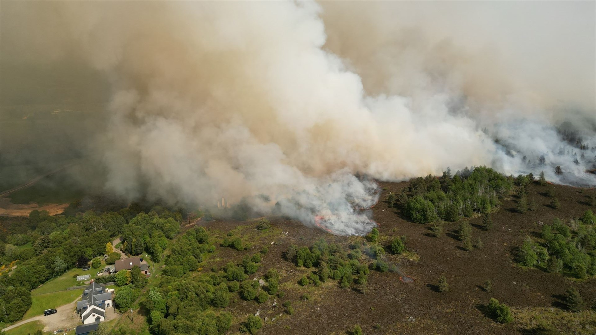 Getting close to home... wildfire narrowly missed properties in Daviot last summer. Picture: Gábor Barton.