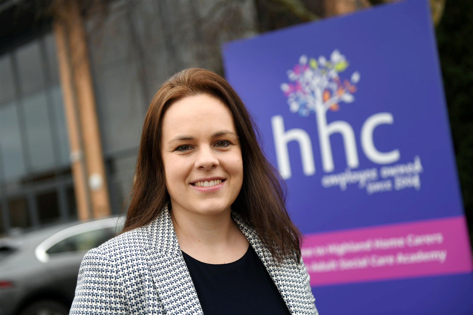 Kate Forbes outside HHC HQ. Picture: Callum Mackay..