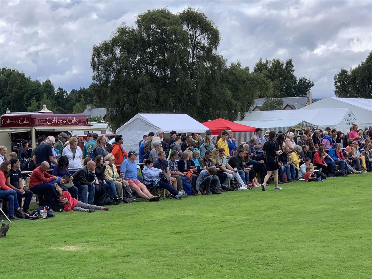 Crowds line up the games field at Abernethy last year.