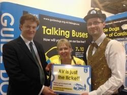 Danny Alexander at Guide Dogs' stall at the Liberal Democrat Party conference in Glasgow last week.
