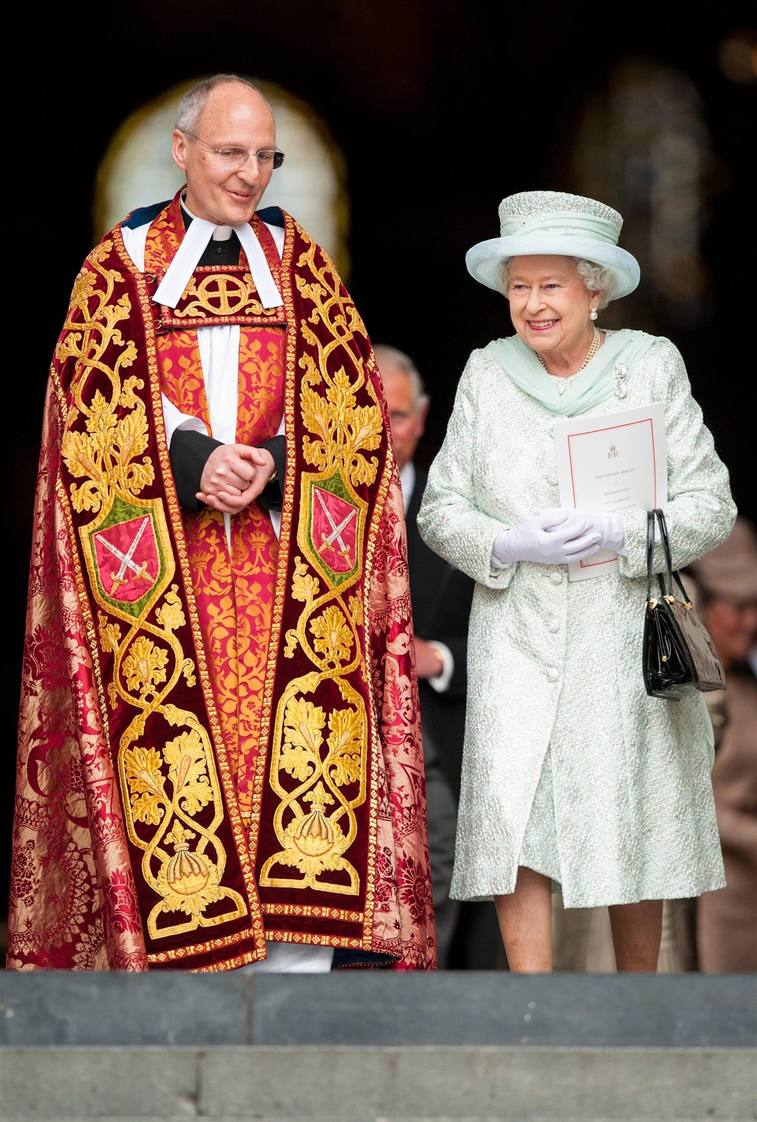The Dean of St Paul’s, Dr David Ison, pictured with the Queen, will conduct the monarch’s service of thanksgiving (Dominic Lipinski/PA)