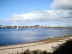 Looking across the water to the village of Findhorn