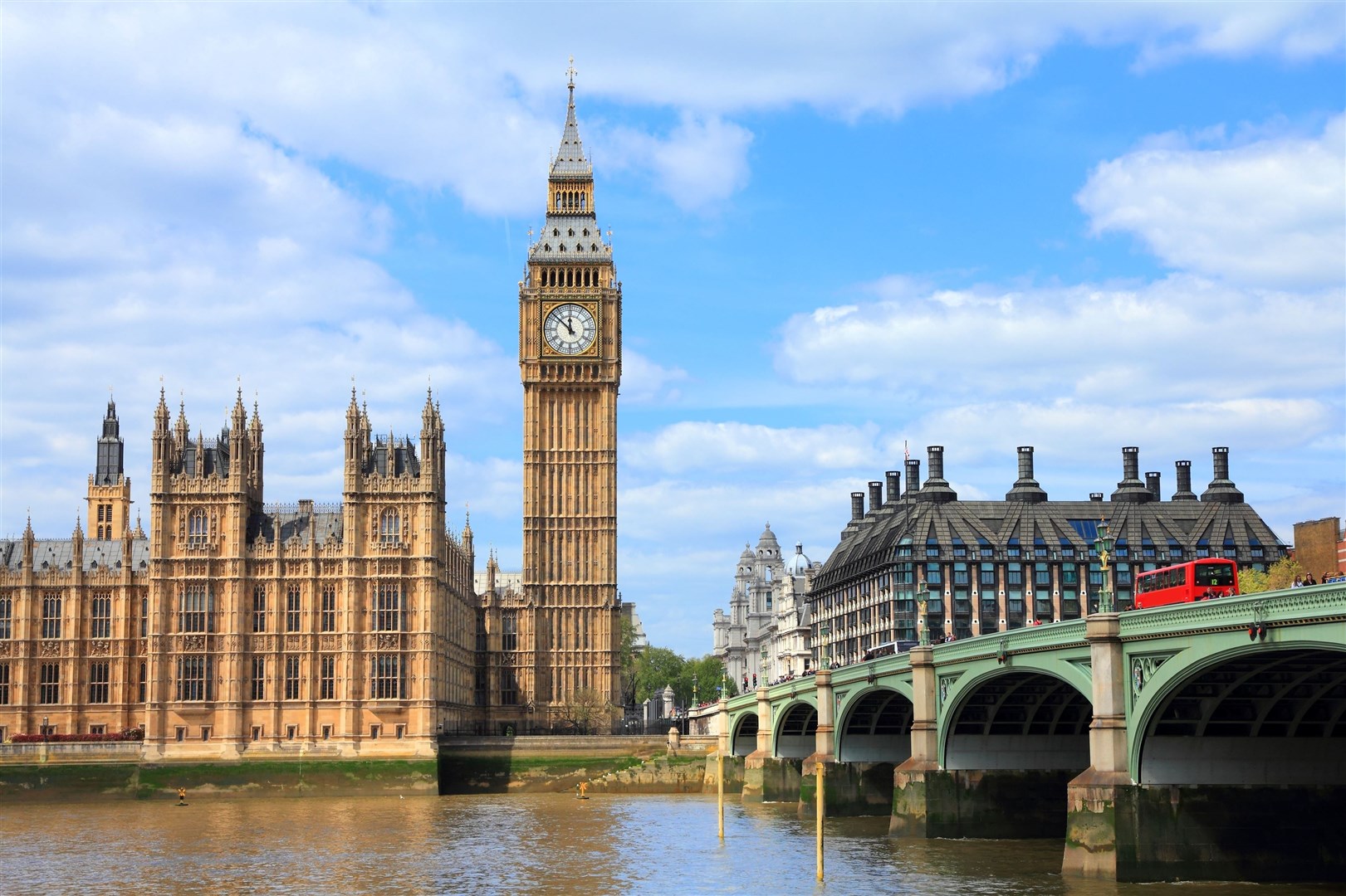 London, UK - Big Ben and Westminster Bridge..