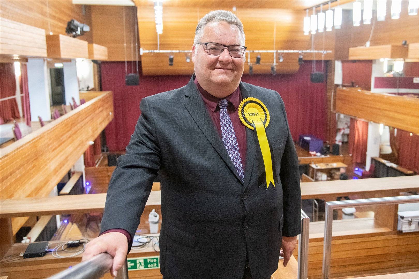 SNP Graham Leadbitter wins.Moray West, Nairn and Strathspey Election Count at Elgin Town Hall. Picture: Daniel Forsyth.