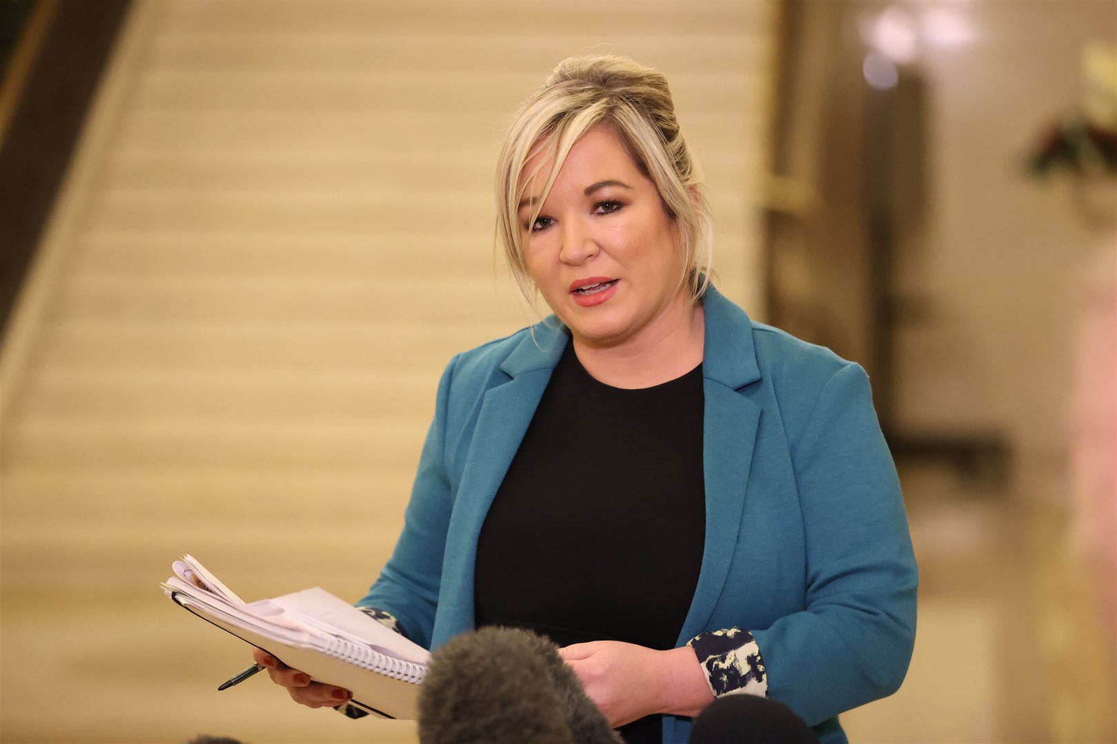 Deputy First Minster Michelle O’Neill has announced new Covid-19 restrictions on Northern Ireland (Liam McBurney/PA)