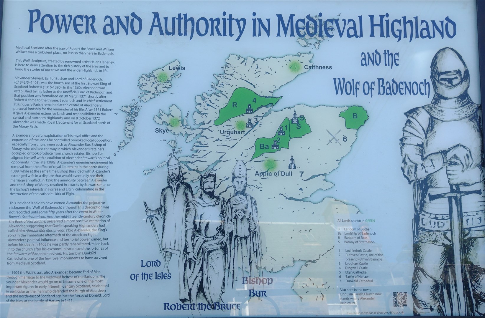 ON THE TRAIL OF THE WOLF OF BADENOCH: The interpretative board erected by the sculpture