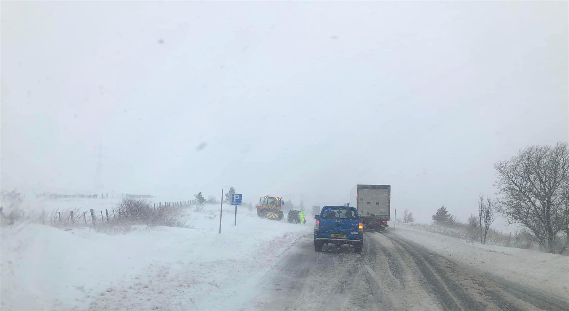 No snow tyres? Conditions are tough at Drumochter