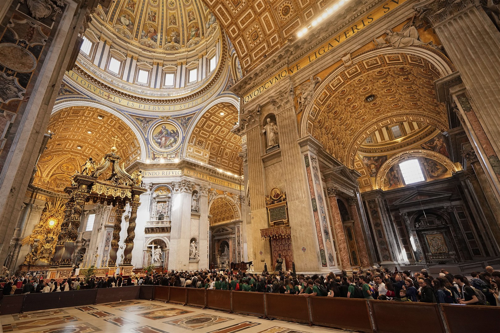 People wait in line to pay their respects to Pope Francis (Andreea Alexandru/AP)