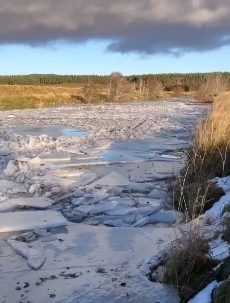 Big thaw: River Dulnain was like a melting glacier on Sunday (Frank Law)