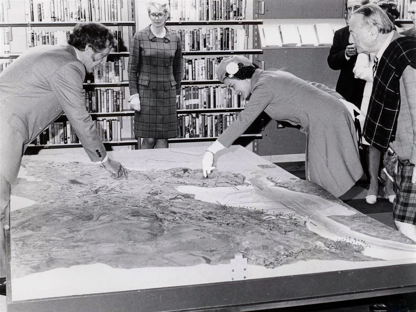 The Queen at Averon Centre, Alness. Aug 1974. Picture: Am Baille