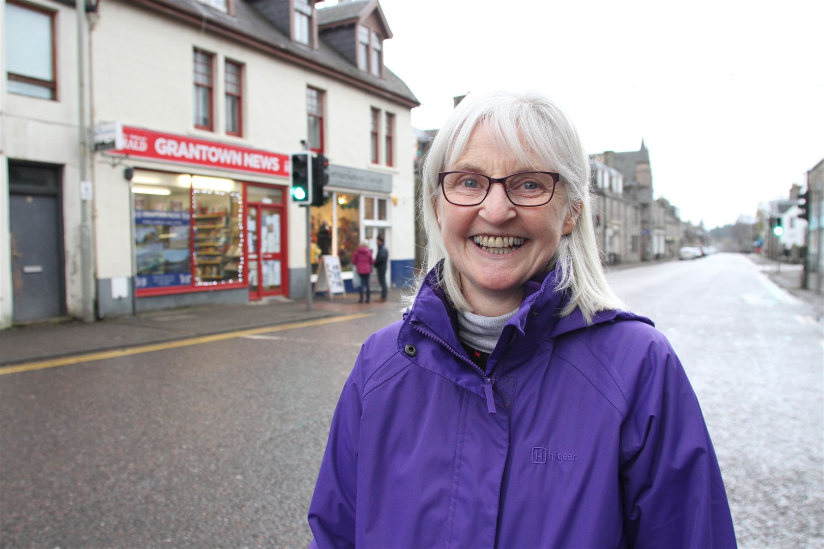 Local Highland councillor Muriel Cockburn outside of Grantown News. She told the Strathy she is delighted that it appears that new premises have been found for the vital facility.
