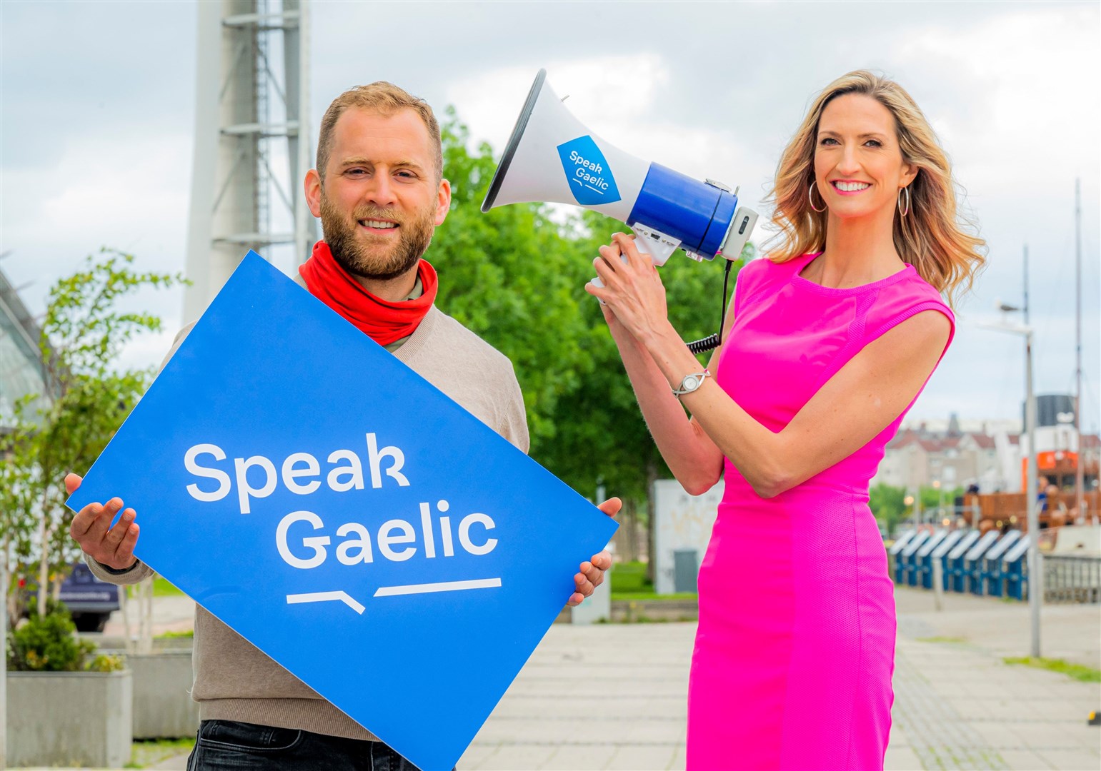 Speak Gaelic Presenters Joy Dunlop and Calum Maclean photographs by Alan Peebles