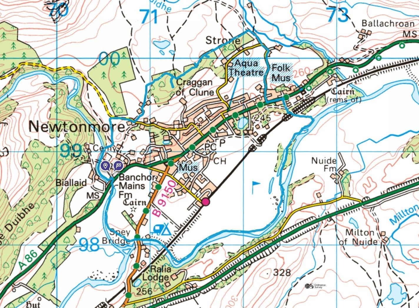 The Wildcat Trail, Newtonmore. ©Crown copyright 2025 Ordnance Survey. Media 017/25.