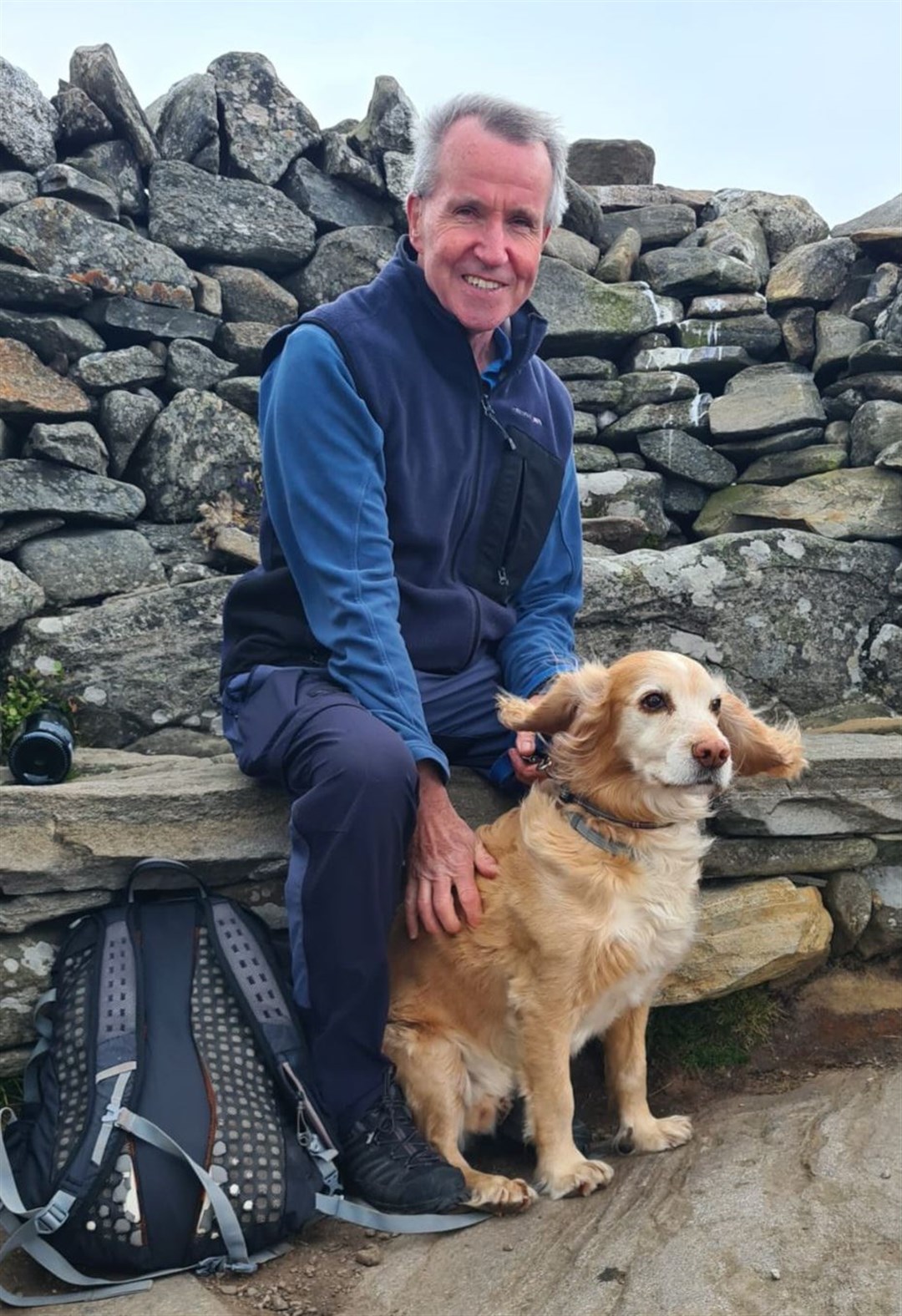 MY BUDDY: The vast majority of walks up Creag Bheag were completed with his best pal, Buddy.