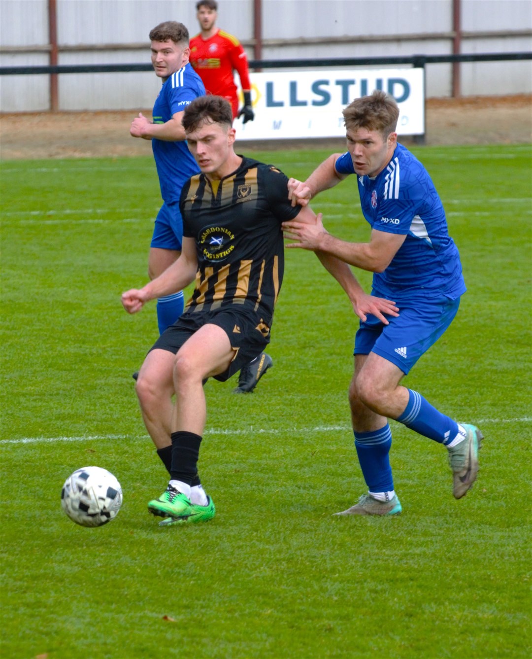 Brodie Allen scored twice for Huntly in the 7-0 romp against Keith. Picture: Derek Lowe