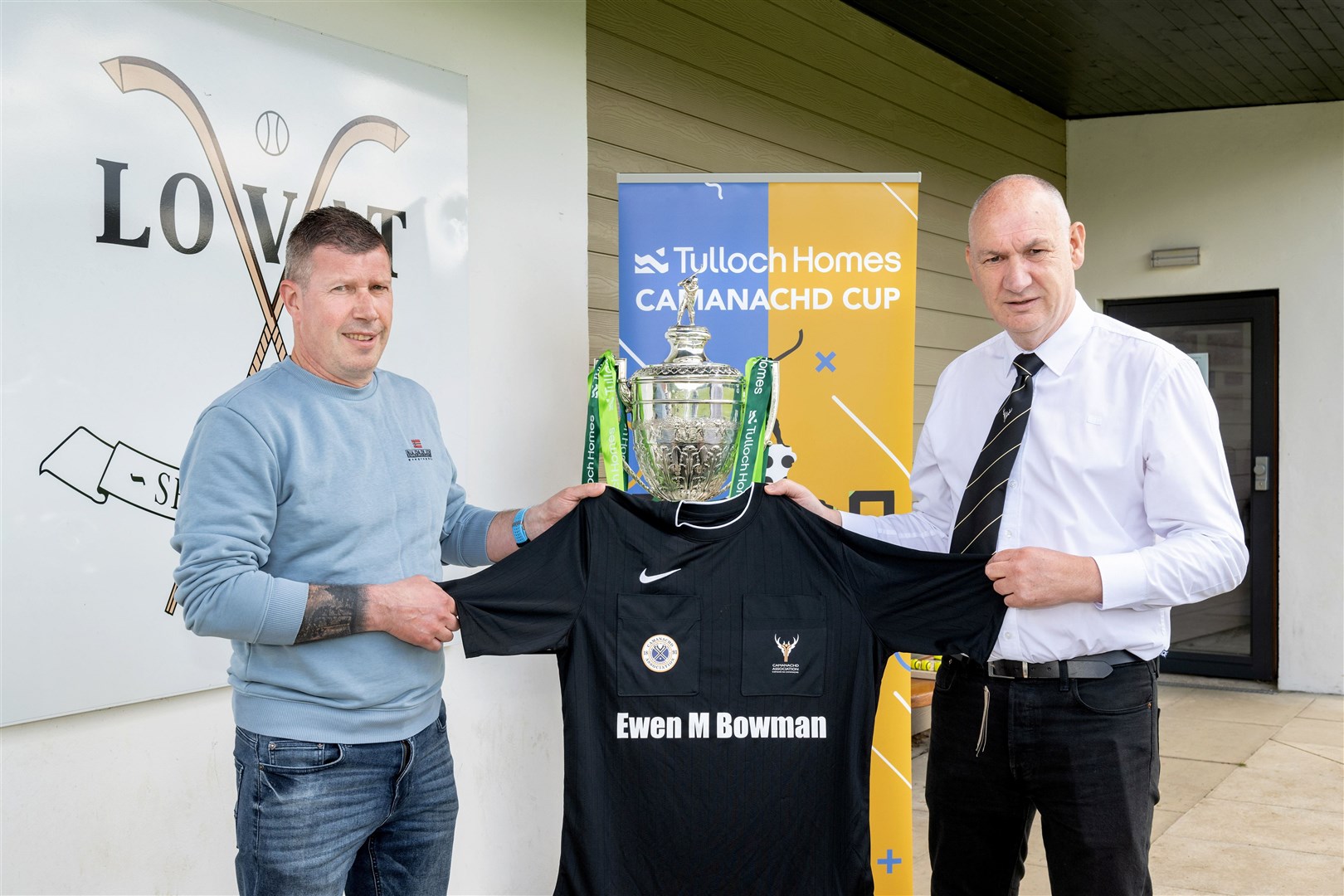 CAM3: Officials Director John MacRitchie presents Steven MacLachlan with a new kit ahead of his upcoming return to officiating next month.