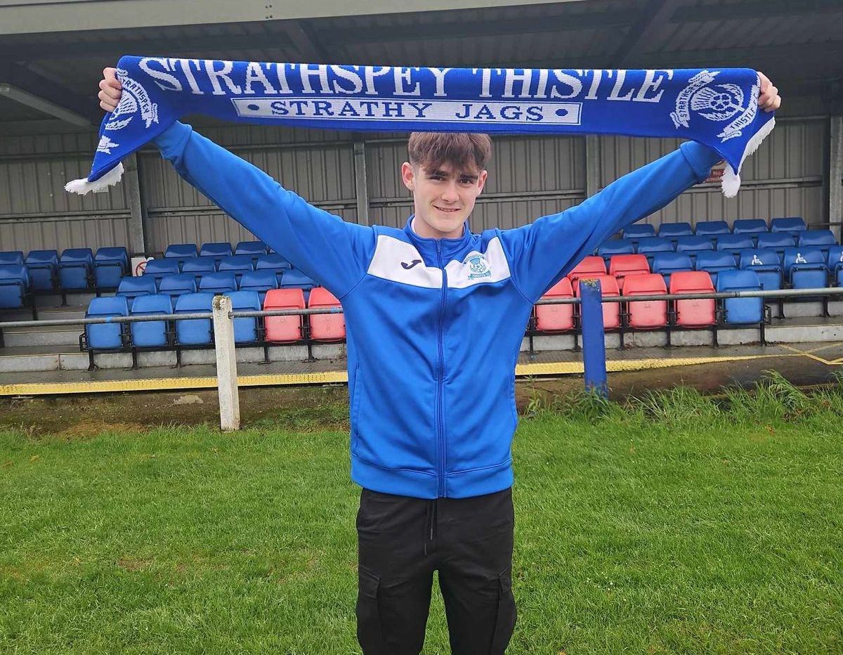 16-year-old Ethan Rae, who leaves Ross County to join Strathspey Thistle on a one-year permanent deal, is one of thirteen new players to commit for the new season. Picture: Strathspey Thistle FC.