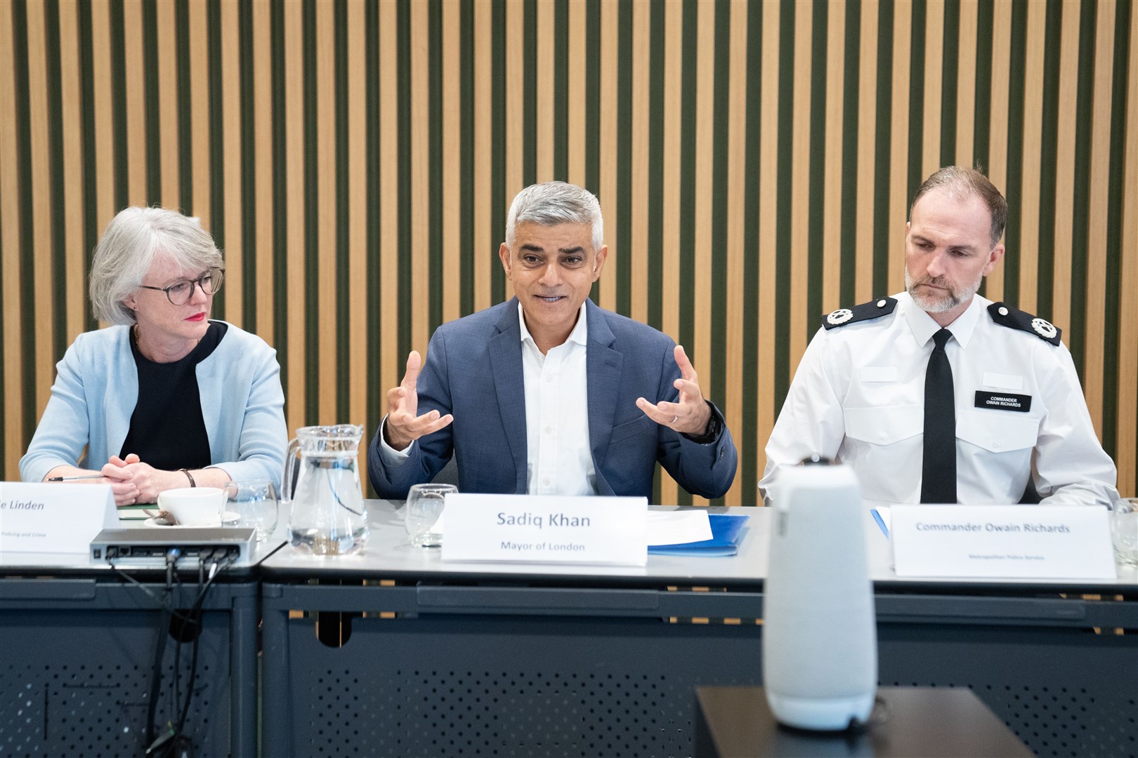 Mayor of London Sadiq Khan at a multifaith roundtable with Jewish and Muslim faith leaders at City Hall in London (Stefan Rousseau/PA)