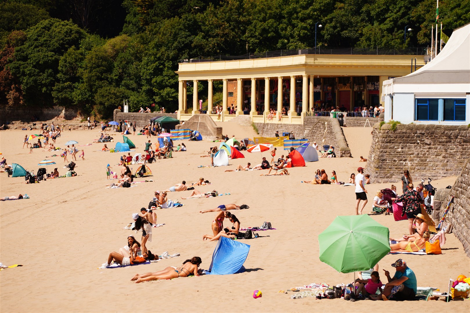 Beach-goers were urged to put on plenty of sun cream (Ben Birchall/PA)