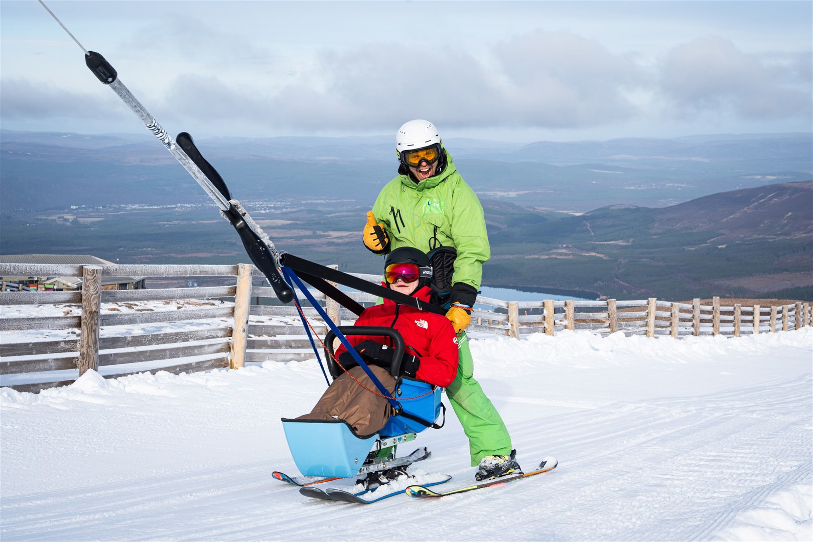 The return of the funicular means that it is now much easier for everyone to access the upper slopes with Disability Snowsport UK amongst today's visitors.