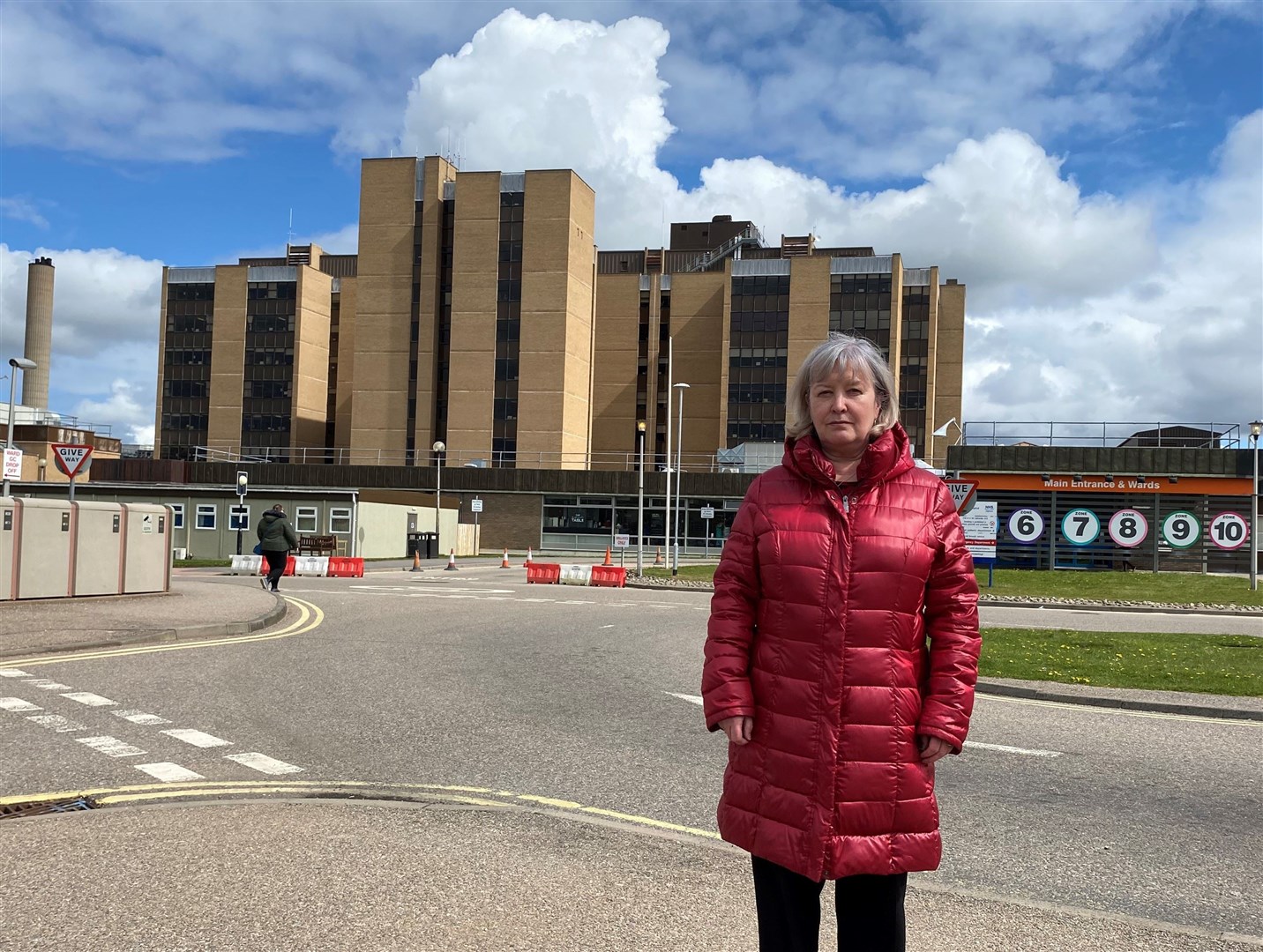 Rhoda Grant MSP at Raigmore Hospital in Inverness.